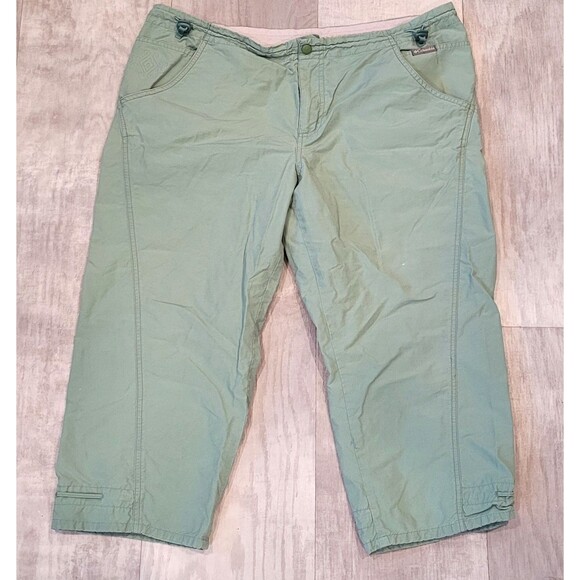 Columbia Womens Hiking Capri Pants Size PL Petite Light Green Outdoors Gorpcore - Picture 1 of 9